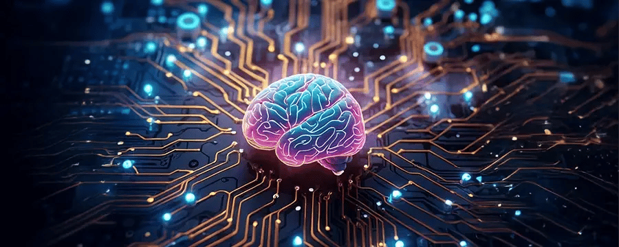 Um cérebro digital representando o conceito de inteligência artificial